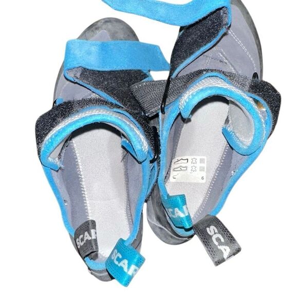 SCARPA Origin rock Climbing Shoes. M- 5, w- 6, EU 37 boulder, black + blue - Picture 4 of 9